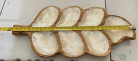 Teak tray met Capiz schelp 7 vaks