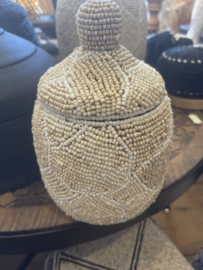 Kralen deco  potten met deksel woondecoratie