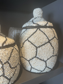 Kralen deco  potten met deksel woondecoratie