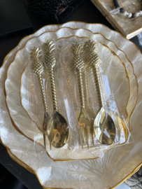 Brass ananas palmboom koffielepel 