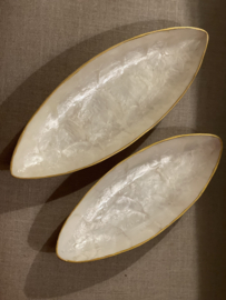 Capiz schelp schaaltjes met goud randje ovaal