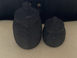 Kralen deco  potten met deksel woondecoratie