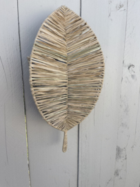 Raffia wandlamp Blad medium