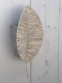 Raffia wandlamp Blad medium