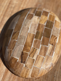 BB Mozaïek houten ovalen schaal