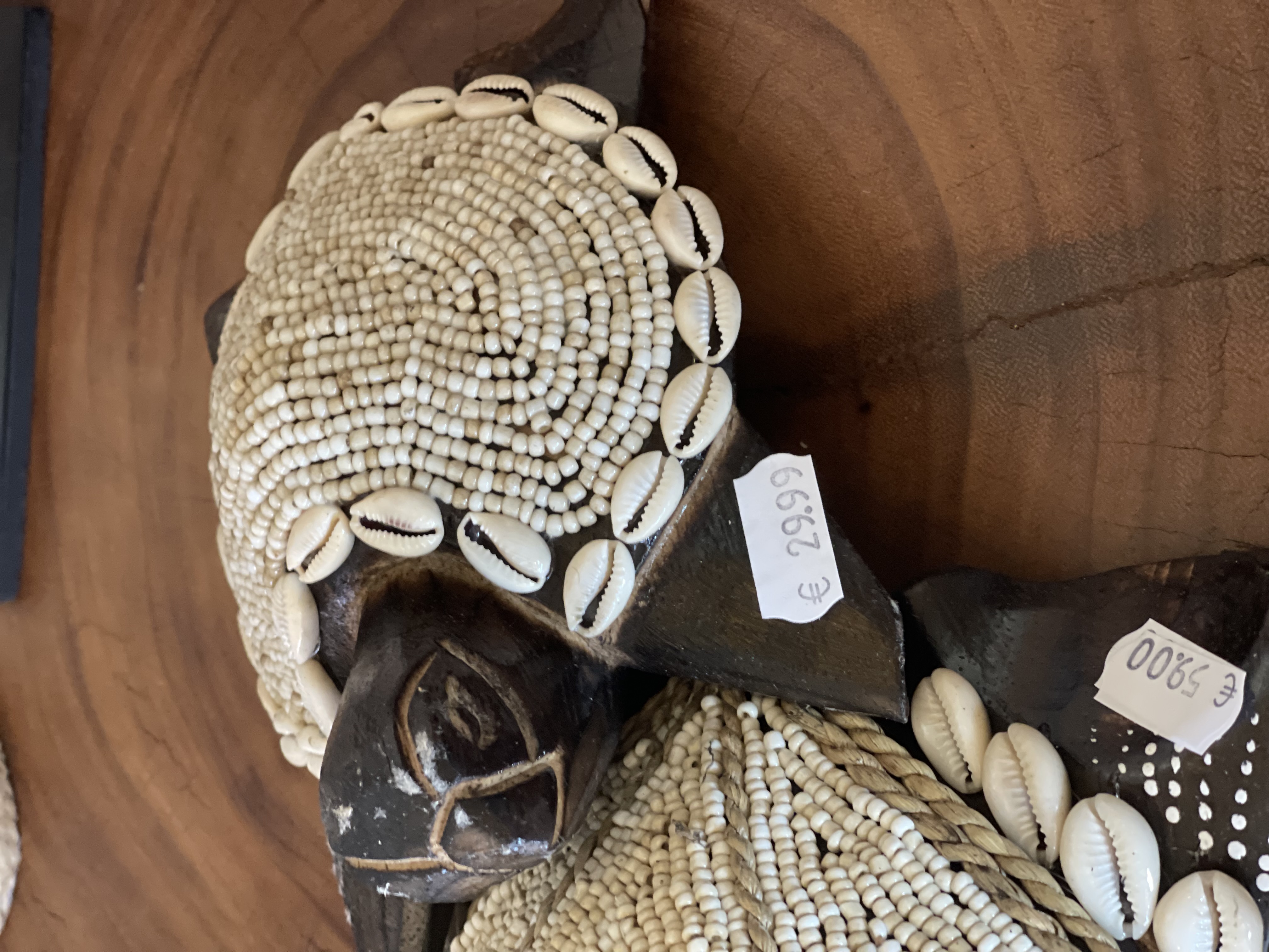 Cowrie kralen Seaturtle Houtsnijwerk XS 13 cm