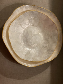 Capiz schelp schaal met goud randje 