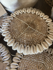 Rotan cowrie onderzetters 4 stuks