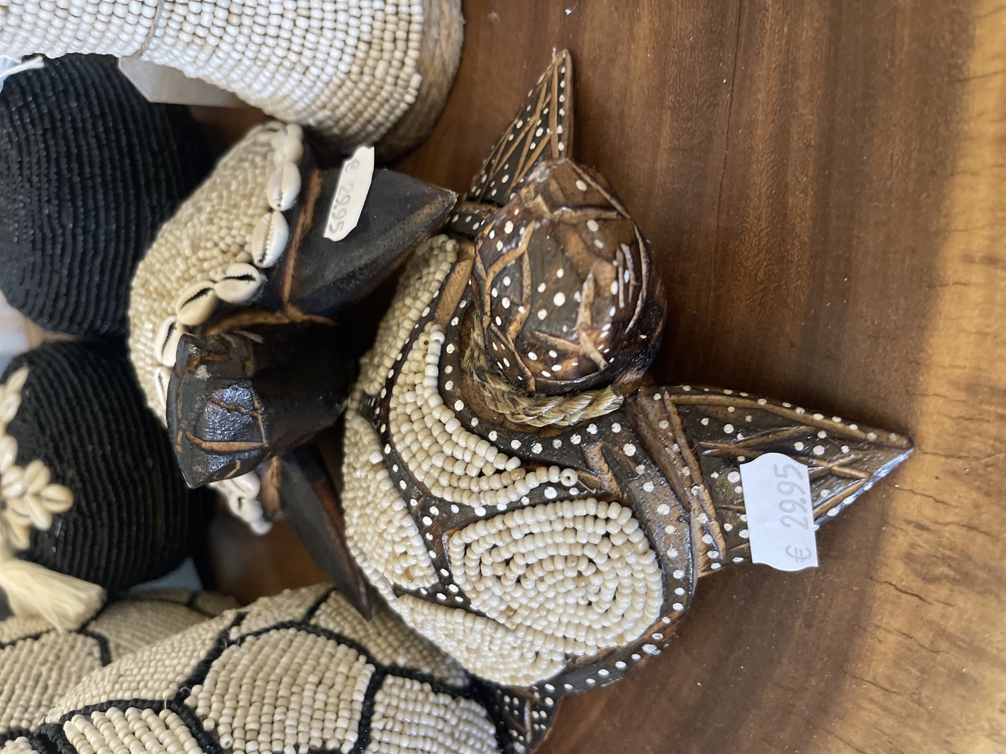 Cowrie kralen Seaturtle Houtsnijwerk XS 13 cm