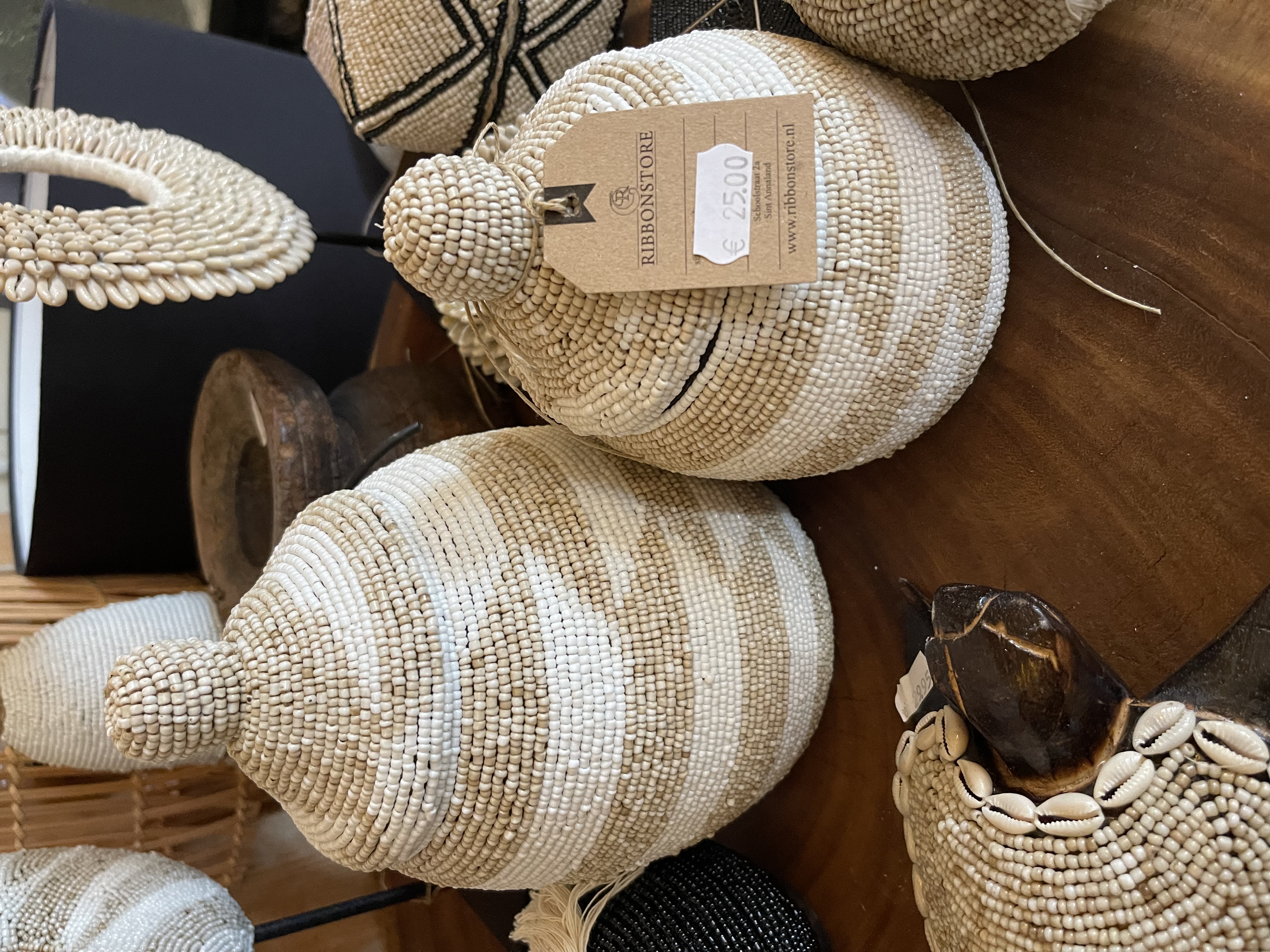 Kralen deco  potten met deksel woondecoratie