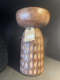 ME01 Houten decoratieve vaas/kandelaar