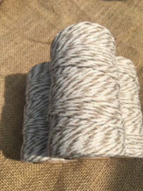 Keukentouw taupe wit  100 gr