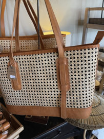 Lederen rotan dames tas