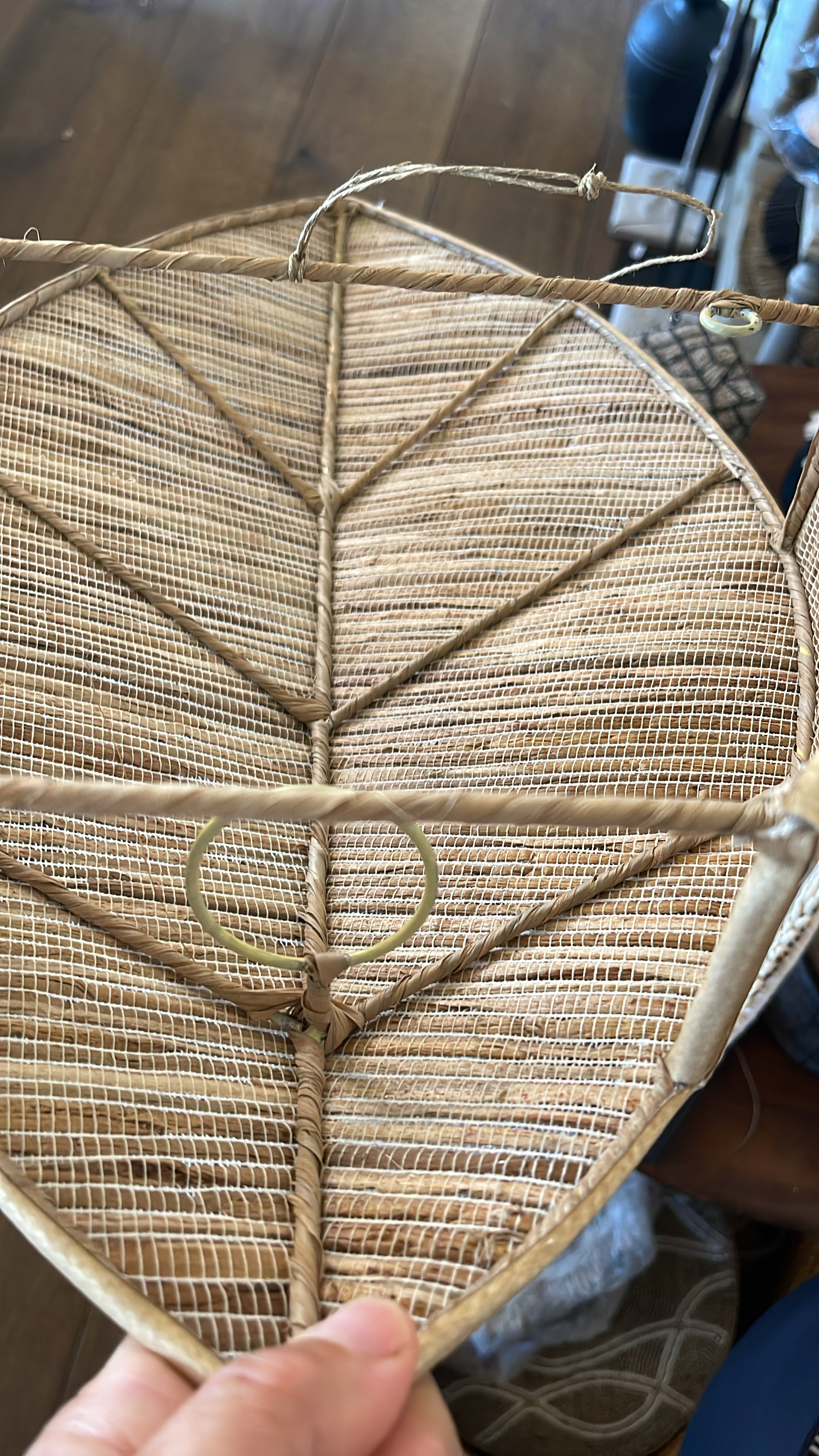 Rotan wandlamp Blad Large