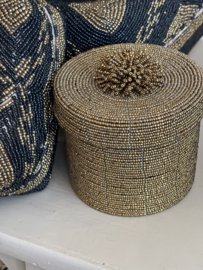 Kralen offermand Laag model goud/zwart  N7