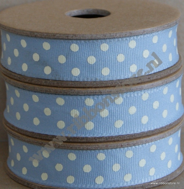 DO12805 Blue with cream Dots Ribbon