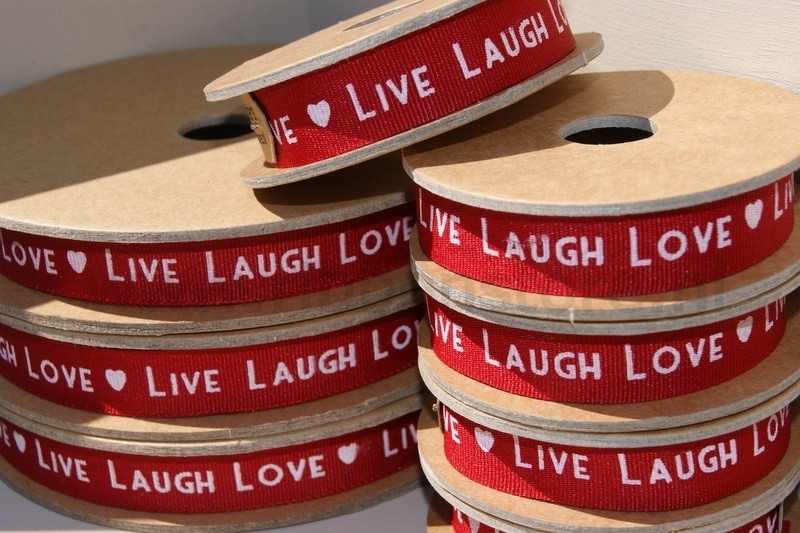 LIVE LAUGH LOVE  RED Ribbon NEW