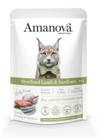 Amanova sterilised lamb & sardines 85gr