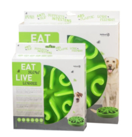 Eat slow live longer original anti-schrokbak groen maat S
