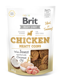 Brit Jerky Meaty Coins Chicken with Insect 80 gram