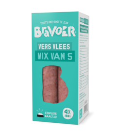 Bravoer Mix van 5 (Rund,Eend, Kalkoen, Paling & Zalm)