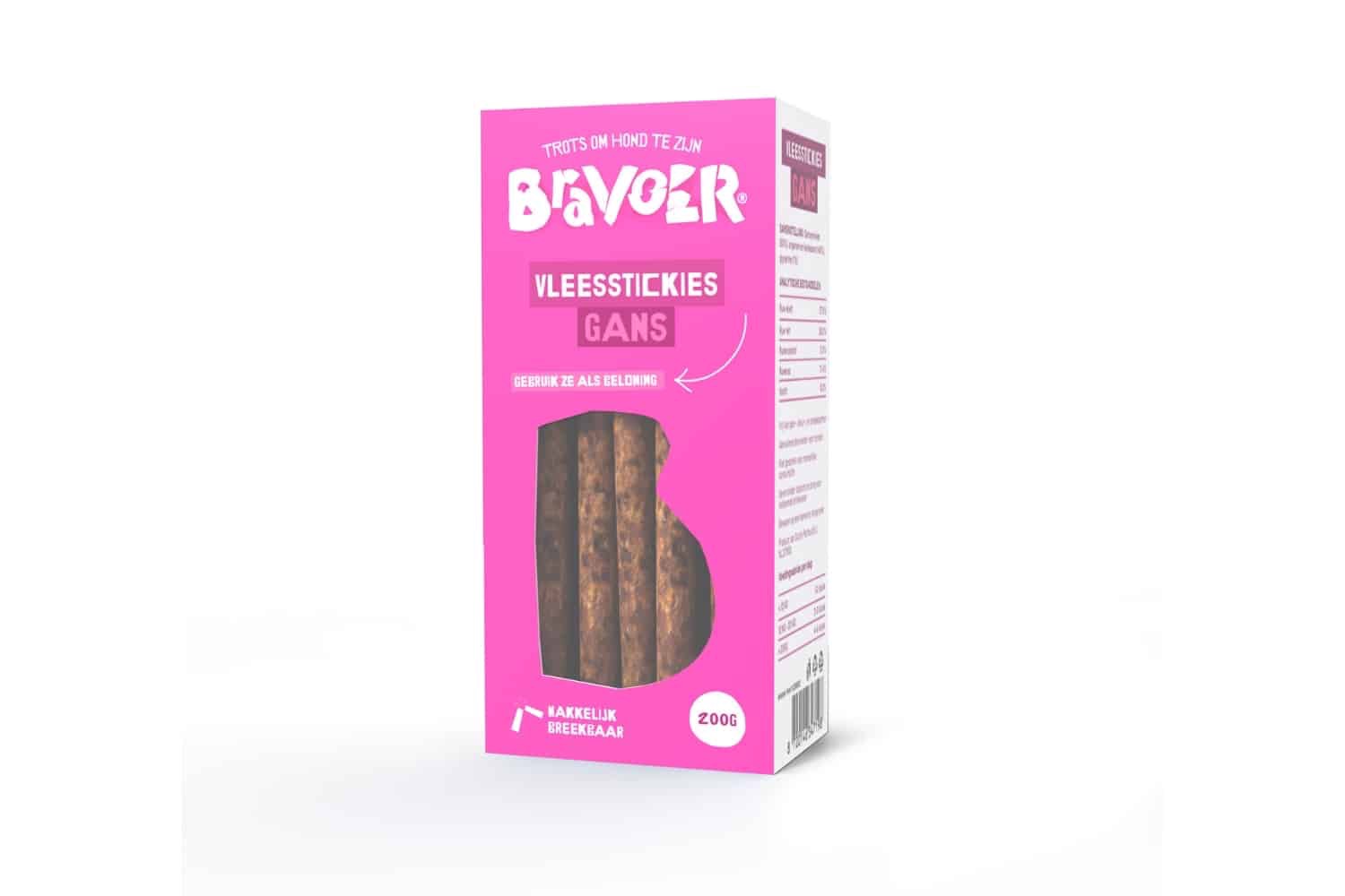 Bravoer gans vleestickies