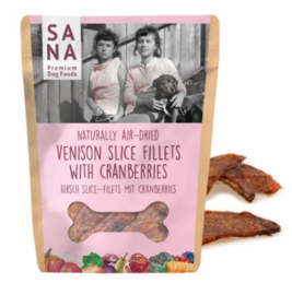 Sana dog venison slice fillet with cranberries 100gr
