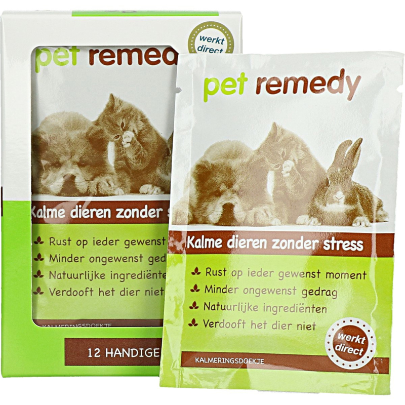 Pet Remedy comfort doekjes 12st | Pet Remedy (Kalme dieren zonder stress) Webshop DIO