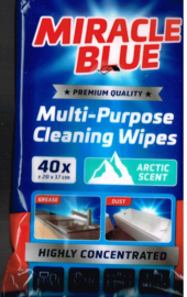 5 x multi- purpose cleaning wipes/ arctic scent/ 40 stuks/ 20 x 17 cm/ highly concentrated/  for grease and dust/ premium quality