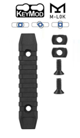 (4227) Picatinny Rail M-LOK KeyMod 7 Slots Zwart