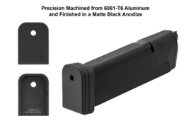 (4245) UTG PRO® +0 Base Pad, Glock Small Frame, Matte Black Aluminum Magazijn Basepad