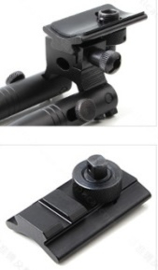 (1118) Rifle Bipod Adapter Swivel Stud to Single Slot Picatinny Rail