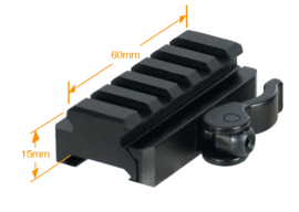 (4239) UTG 5-Slot QD Lever Mount Adaptor and Riser, Medium Profile