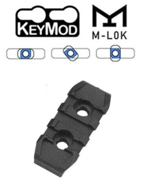 (4229) Picatinny Rail M-LOK KeyMod 3 Slots Zwart