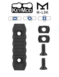 (4225) M-LOK / KeyMod Rail Section 5 Slot Short Black