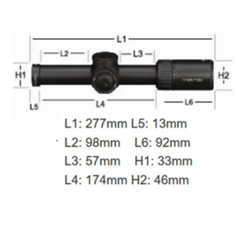 (9366) Vortex Richtkijker Viper PST Gen II 1-6x24 SFP, VMR-2 Dradenkruis (MRAD)