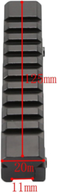 (8070) 11mm Dovatail  to 20mm weaver / Picatinny adaptor 10 slots