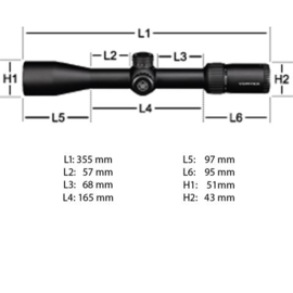 (9146) Vortex Diamondback Tactical 4-16x44 FFP Richtkijker, EBR-2C Dradenkruis (MOA)