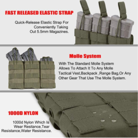 (4232 ) AR15 / M16 /AK47 / Ak74  Triple Magazine Pouch for 3 magazines