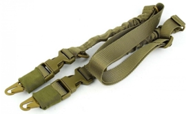 (1925) 2 To 1 Point Double Bungee Rifle Sling/Tan