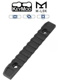 (4228) Picatinny Rail M-LOK KeyMod 9 Slots Zwart