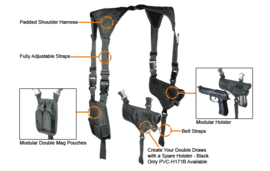 (4215) LE Grade Horizontal Universal Schulterholster für Pistole