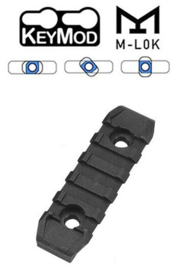 (4225) M-LOK / KeyMod Rail Section 5 Slot Short Black