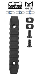 (4228)  M-LOK / KeyMod Rail Section  9 Slots Black