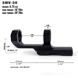 (9430)  OEM Cantilever Zielfernrohrmontage  30mm ringen, 2-Inch Versatz (1.59 inch/40.39mm)