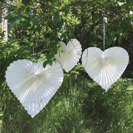 Witte decoratie hart papier 30 cm