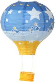 Lampion luchtballon blauw sterren - 30 cm
