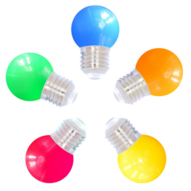 Led lampen Kleur mix 1 Watt - 5 stuks