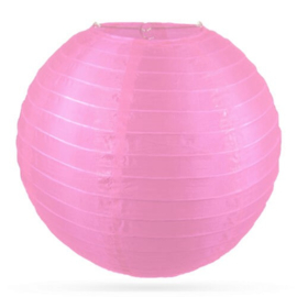 Nylon lampion hard roze voor buiten - 35 cm