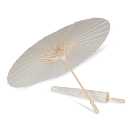 Bamboe handparasol wit - 84 cm